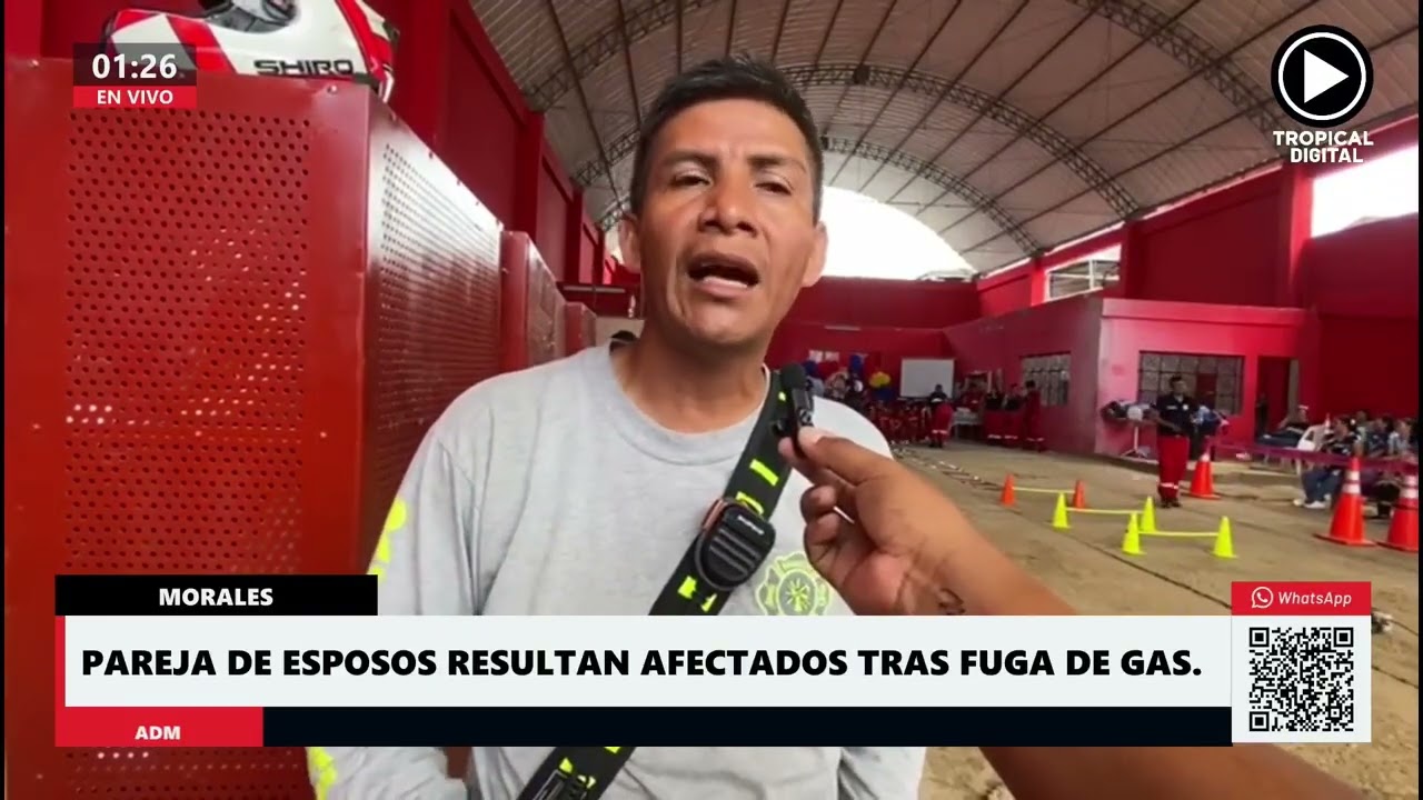 Pareja de esposos resultan afectados tras fuga de gas