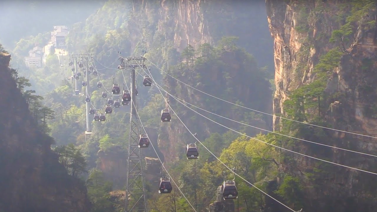 Zhangjiajie Tianzishan Cableway and Bailong Elevator - YouTube