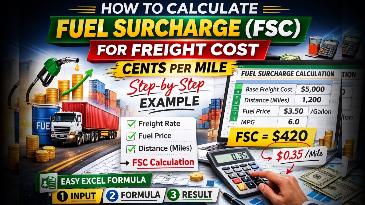 Fsc Calculation How to Calculate Fuel Surcharge (FSC) for Freight Cost in Excel, Cents ...