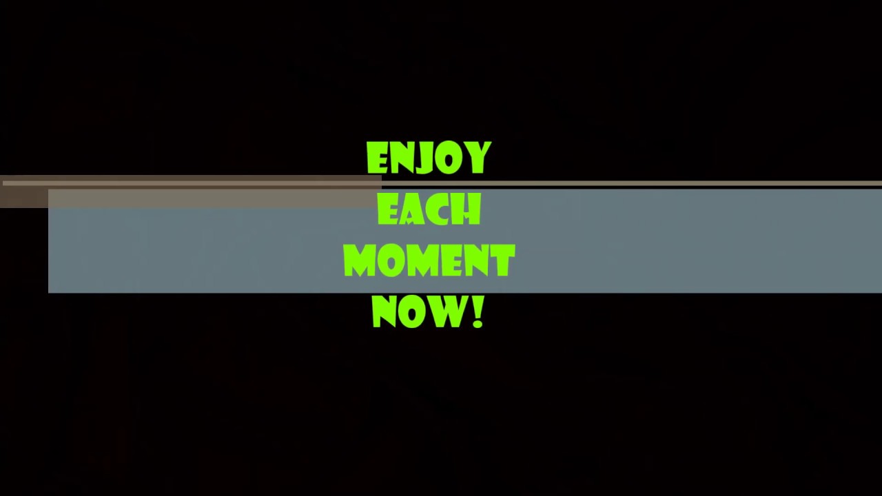 Enjoy The Moment (Quote) - YouTube