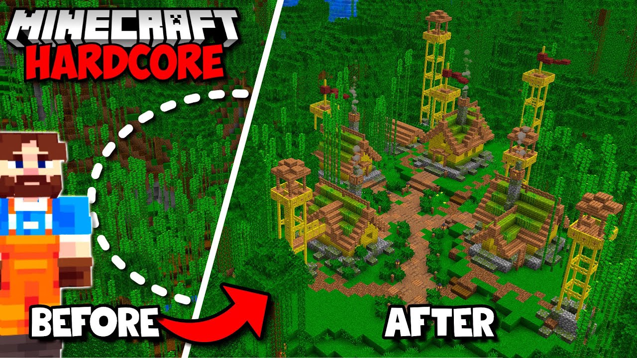 I TRANSFORMED The Jungle Biome Into A Bamboo Village In Minecraft 1.20