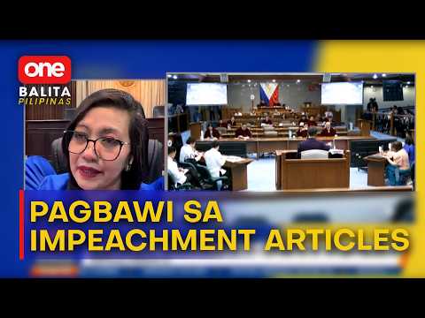 Pagbawi sa 3 impeachment articles vs. VP Sara, ipinaliwanag | One Balita Pilipinas
