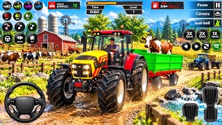 Tractor Farming Game 🚜 Cow Transport & Offroad Driving | Farming Simulator Gameplay screenshot 4