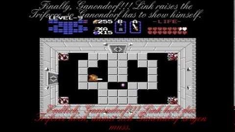 The Legend of Zelda NES Walkthrough 2nd quest Level 9 Final Dungeon & Ganon 2. Durchgang Credits