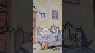 Funny cat painting Its time to get up