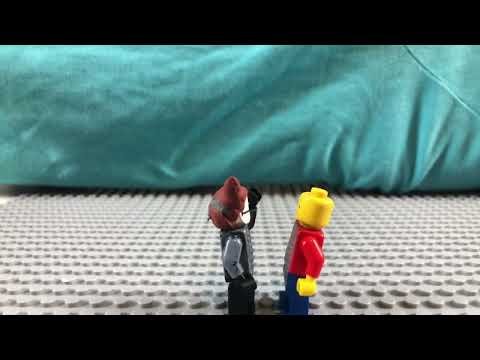 Lego man gets crushed by an anvil