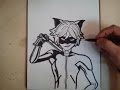 COMO DIBUJAR A CAT NOIR - LADY BUG / how to draw cat noir - lady bug