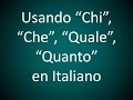 Italiano - Usando Chi, Che, Quale, Quanto (Leccion 53)