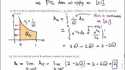 Calculus 2 (203) - 7.2 - Improper Integrals of Type 2 (Video 2)