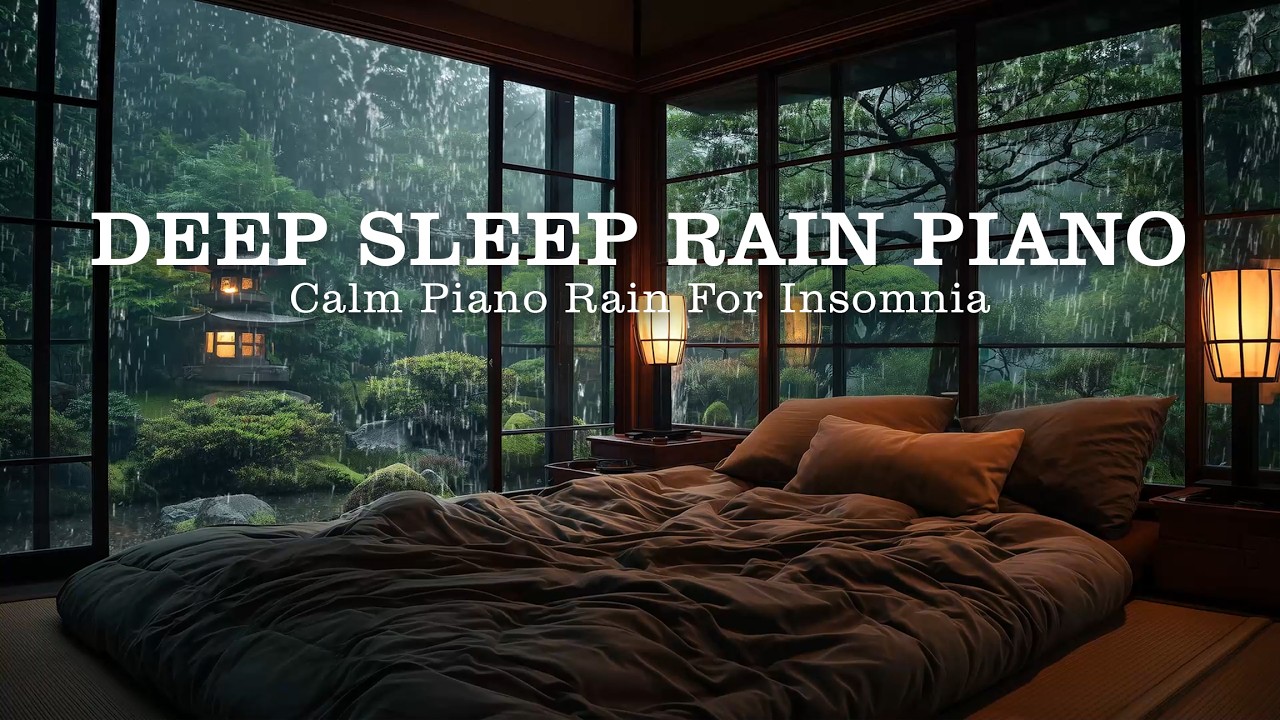 Relaxing Rain Piano Music for Deep Sleep, Anxiety Relief and Total Calm