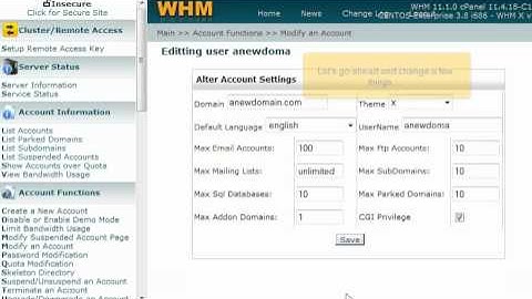 How to modify an account in WHM | FastDot Cloud Hosting