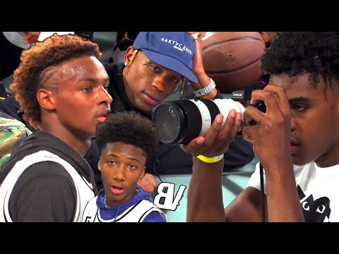 Bronny James & Mikey Williams Play w/ TRAVIS SCOTT & JOSH CHRISTOPHER WATCHING! Mikey WINDMILLS!!!