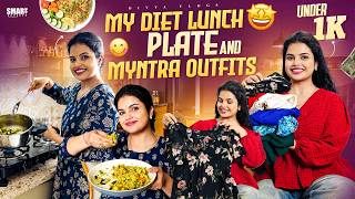 My Diet Lunch Plate 🥗 || New Myntra Outfits || Trendy Jeans Collection || Divya Vlogs ❤️