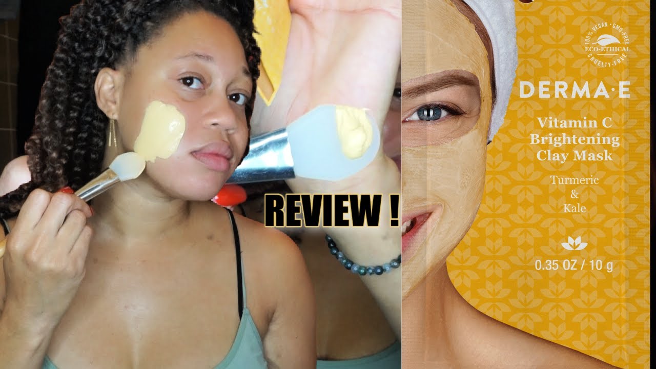 DERMA E Vitamin C Brightening Clay Mask Review FADE ACNE SCARS EuniyceMari YouTube