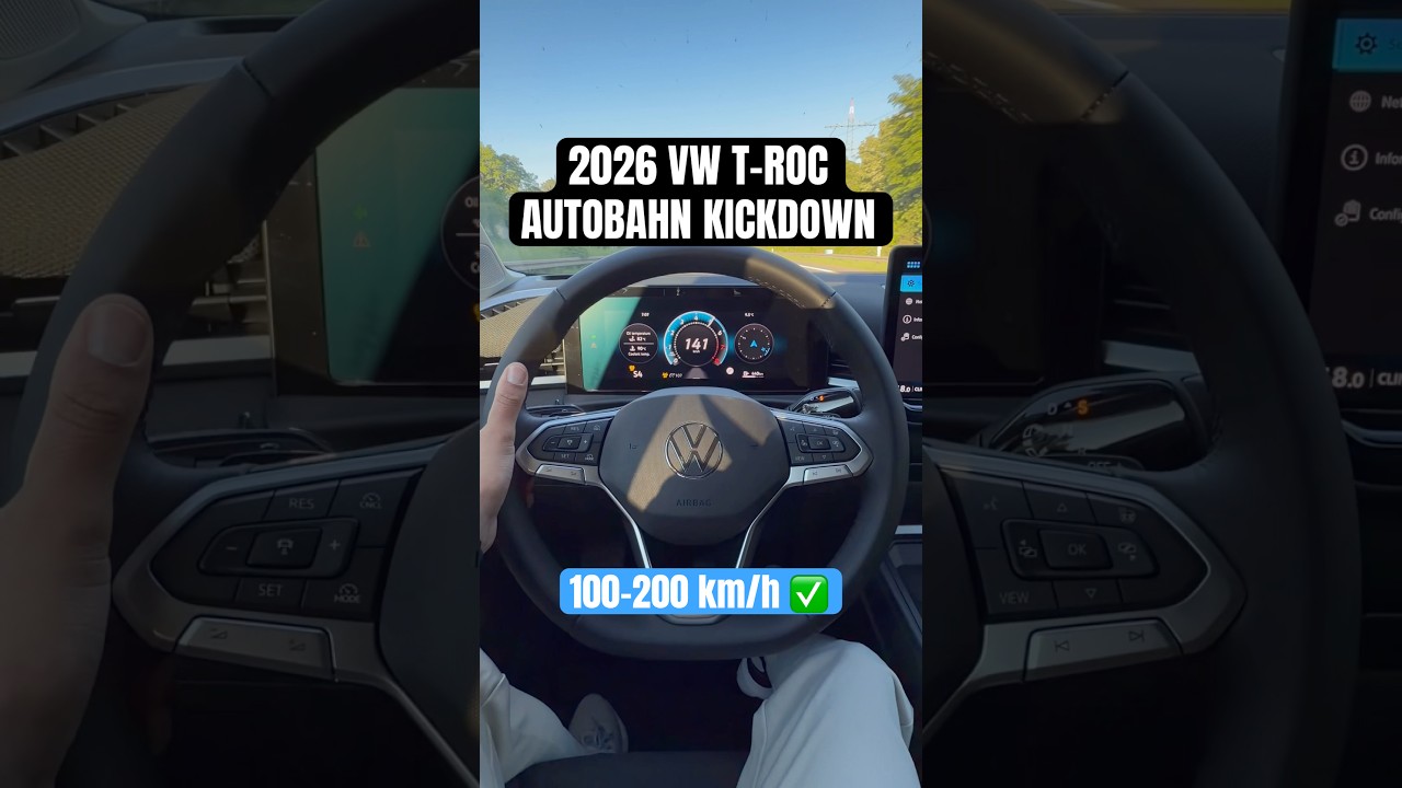 2026 VW T-ROC 1.5 eTSI (150 PS) KICKDOWN ACCELERATION #autobahn #catchingcars #kickdown #vwtroc