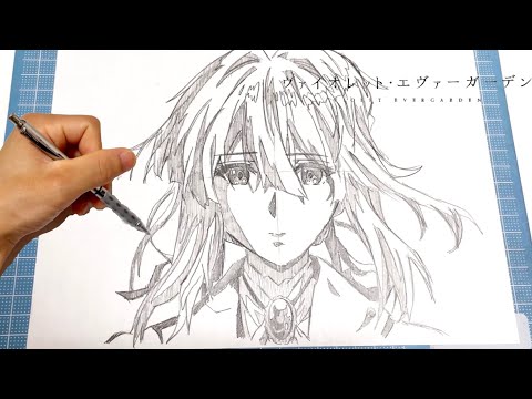 【イラスト】(ヴァイオレットエヴァーガーデン)ヴァイオレットシャーペンを使った簡単なイラストの描き方！イラストメイキングIllustration making violet evergarden
