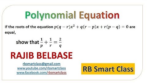 Polynomial Equation (Important Question) || Grade 11|| RB Smart Class