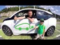 Funny baby  power wheels car bmwi3 our car nursery rhymes for children