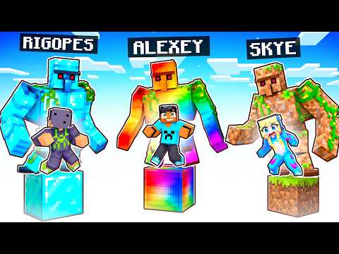 GOLEM Battle in 1 BLOCK in Minecraft…