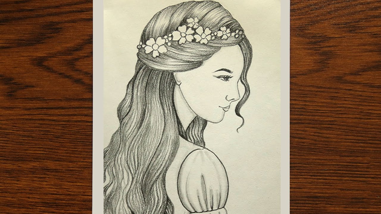 Girl Sketch Drawing Beautiful Art - Drawing Skill