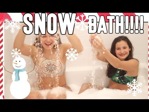 SNOW BATH CHALLENGE!!! (filling my bath with 65 gallons of snow)