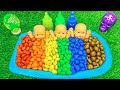 Satisfying asmr l mixing candy in rainbow bathtub  slime  skittles cutting asmr 45 color cat tv