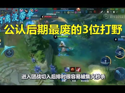 王者荣耀：公认后期最废的3位打野