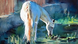 Watercolor Live - how to paint a horse