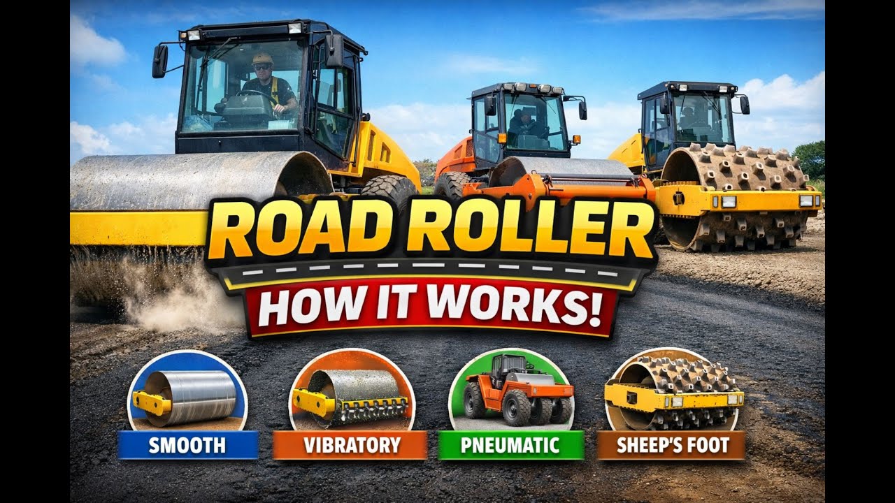 Road Roller Machine | How It Works in Road Construction