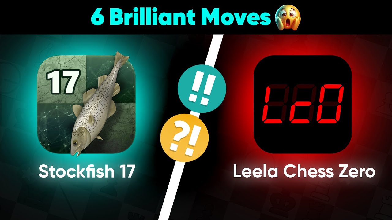 Stockfish 17 vs Leela Chess Zero | 6 Brilliant Moves🤩🥵