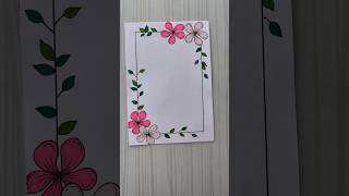 Simple Floral Corner Border Design/6 easy border design/Project design/Priyanka Gunwal #shorts