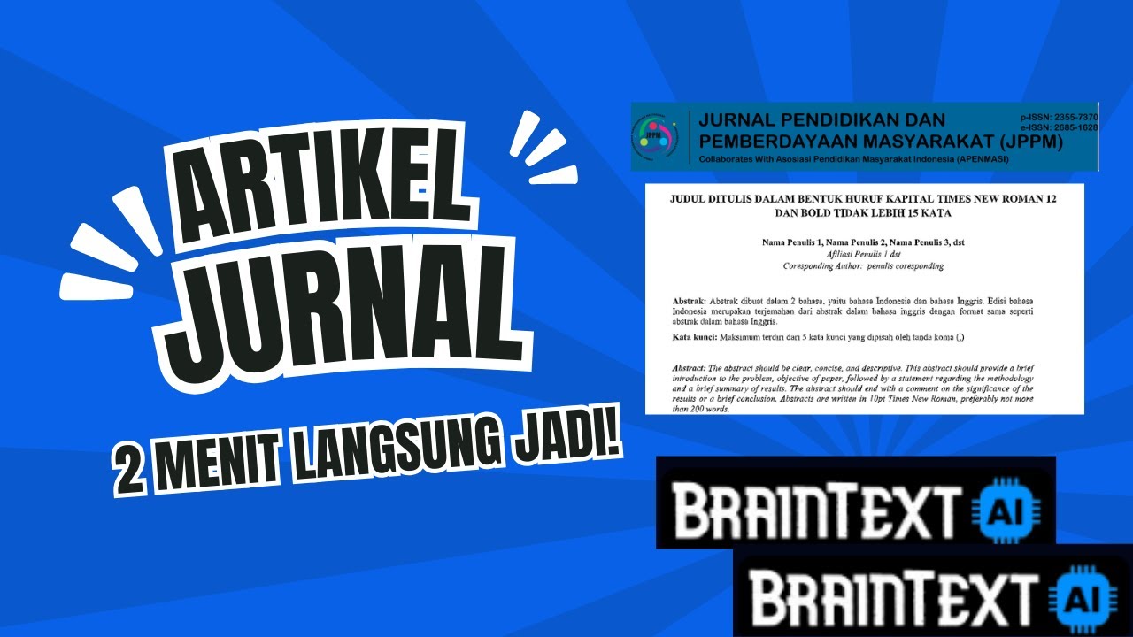 menulis artikel jurnal otomatis menggunakan braintext AI