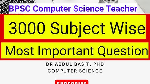 3000 Subject wise Most Important Questions | STET 2023 Computer Science Teacher #biharstet2023