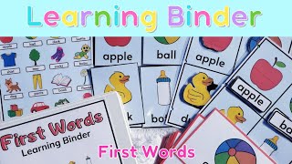 Toddlers Busy Book | First Words Learning Binder Busy Book | Autism Learning Activity