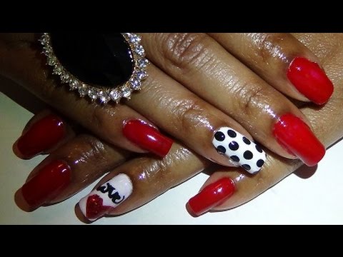 Kerry Washington Polka Dot Inspired Nail Design Red Black White Kerry Washington Polka Dot Inspired Nail Design red black white - Kerry Washington Polka Dot Inspired Nail Design Red Black White