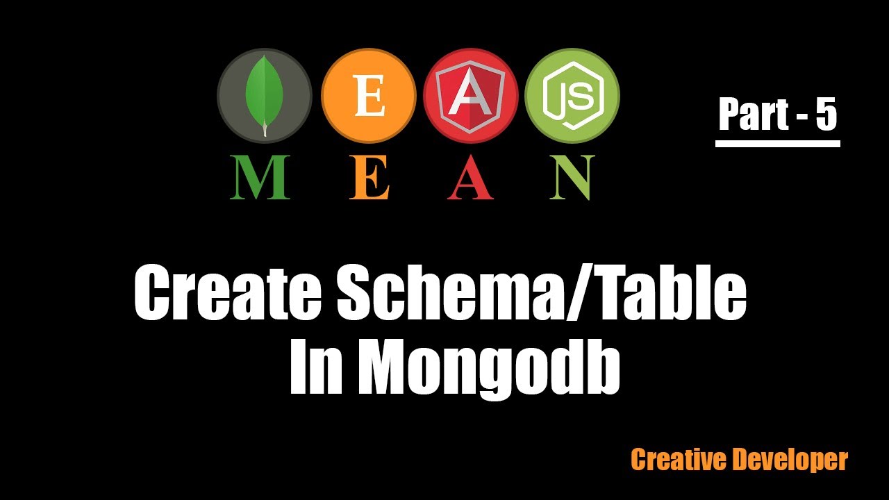 create schema in mongodb || Mean Stack - 5 (creative developer) - YouTube