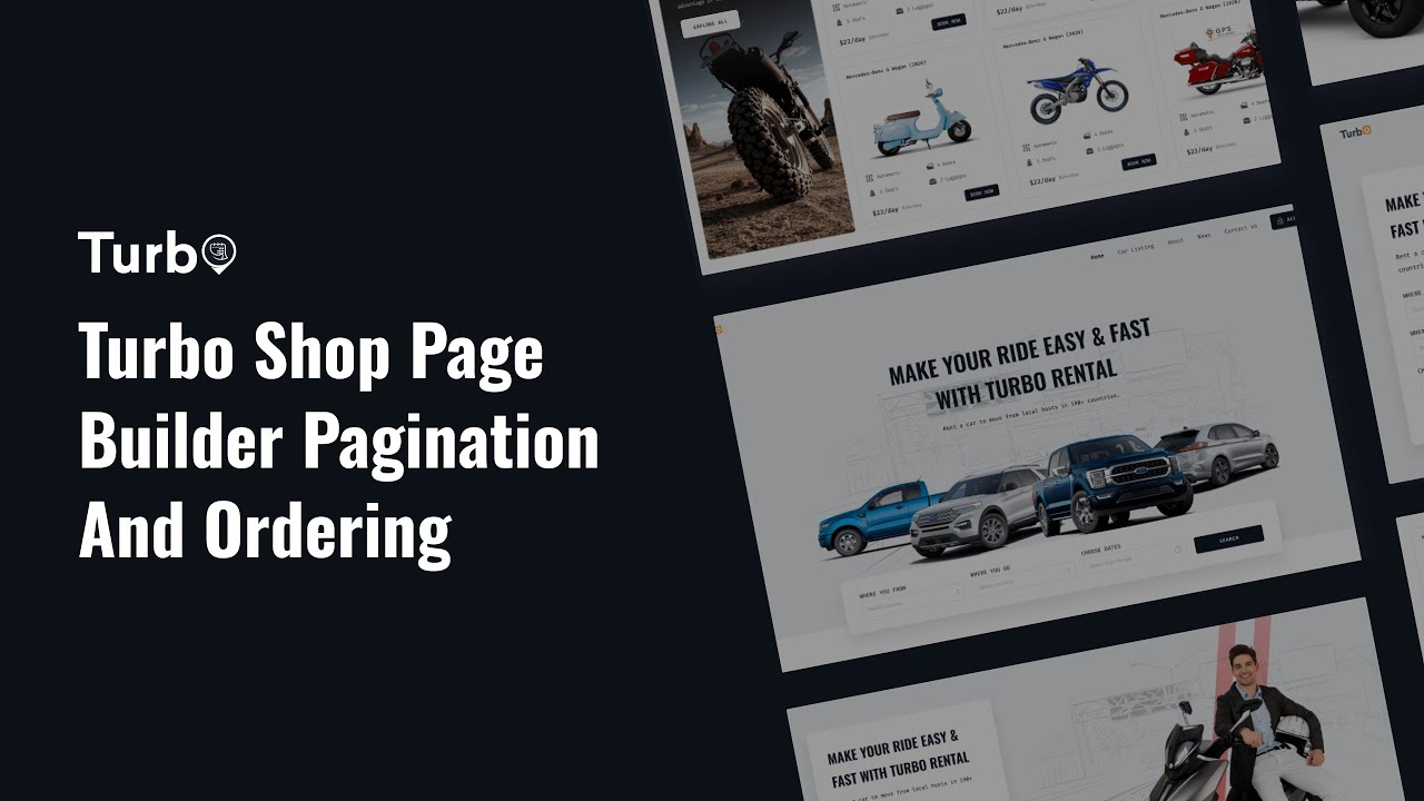 Turbo shop page builder pagination and ordering - YouTube