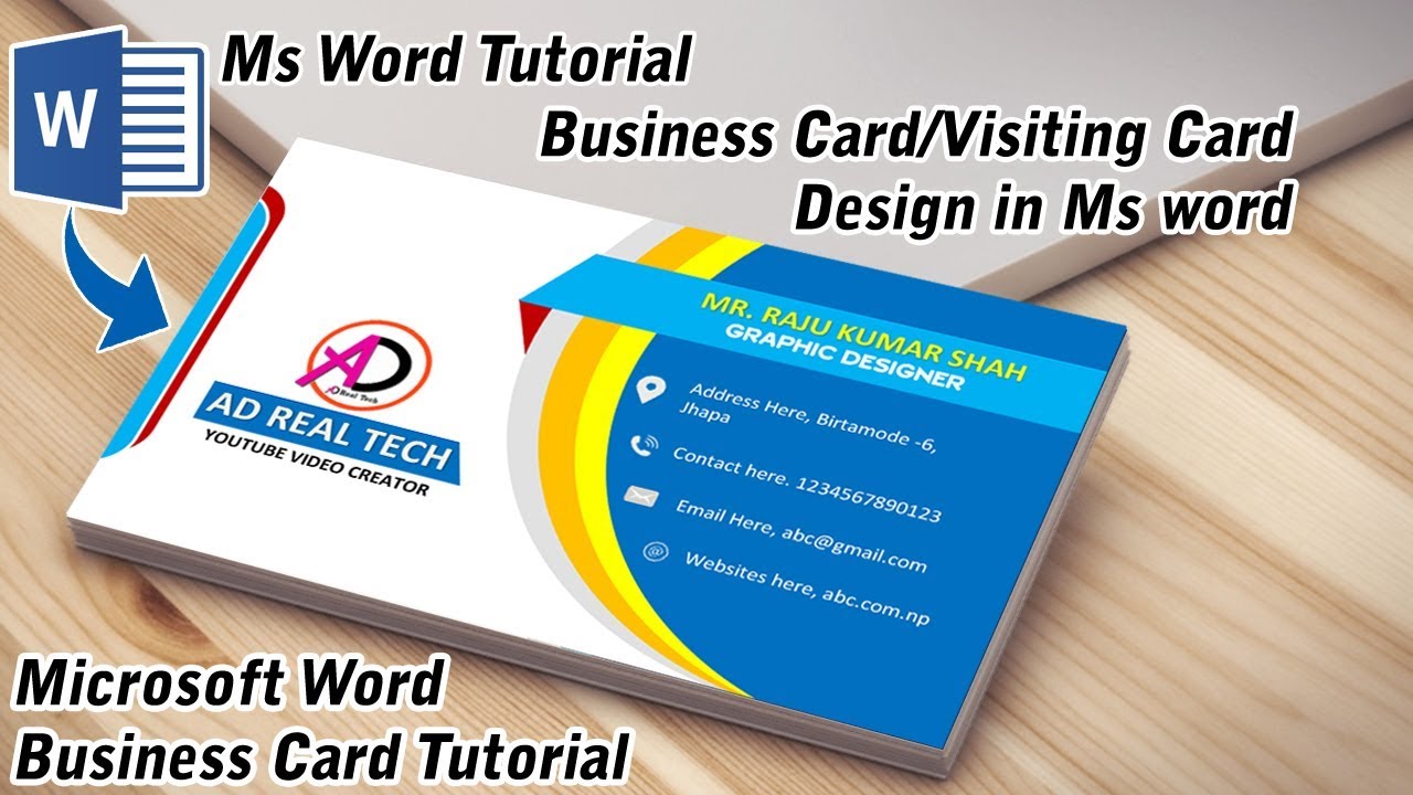 visit card in word