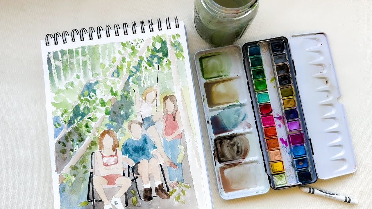Tree Fort Watercolor Tutorial- Landscape Watercoloring Book