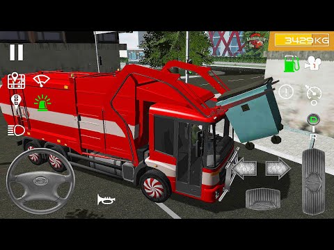 Kırmızı Çöp Kamyonu Oyunu - Trash Truck Simulator - Android Gameplay