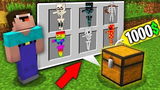 Monster School: NOOB BOUGHT SECRET CHEST WITH NEW MOBS! NOOB vs PRO Funny Challenge Animation