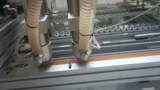 Automatic drilling holes, metal plate and magnet sticking machine for magnetic box