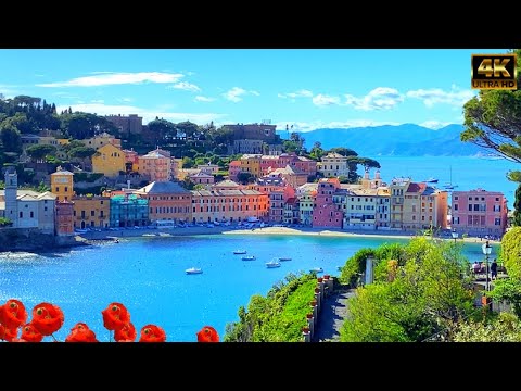 Sestri Levante - One of the most beautiful jewels of the Italian Riviera🇮🇹Cinematic Walking 4K60fps