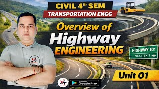 Transportation Engineering  L-3 Unit-1 Complete Explanation Civil 4th Sem Highway Engineering Basics