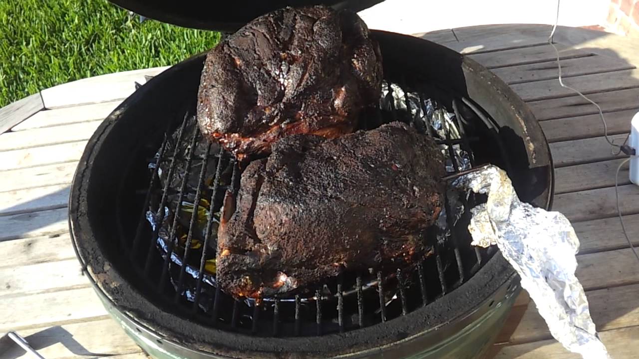 Boston Butts on the Big Green Egg YouTube