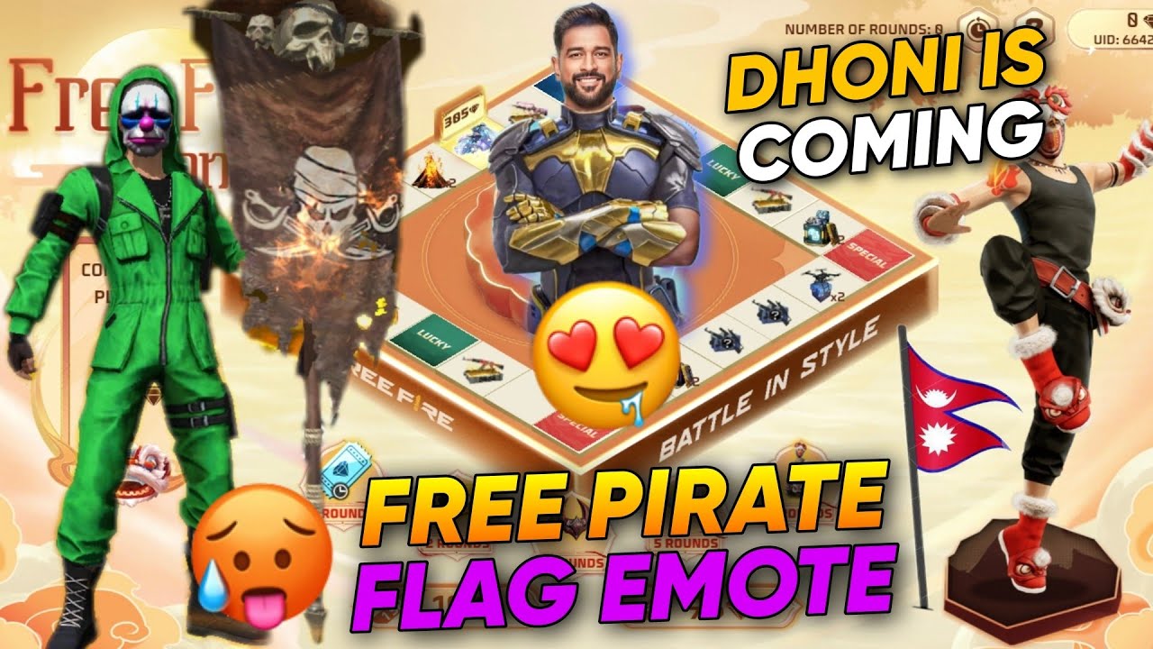 FREE PIRATE FLAG EMOTE FOR ALL PLAYERS|BOOYAH DAY 2023 EVENT INTERFACE|FREE ITEMS DEMON SLAYER EVENT