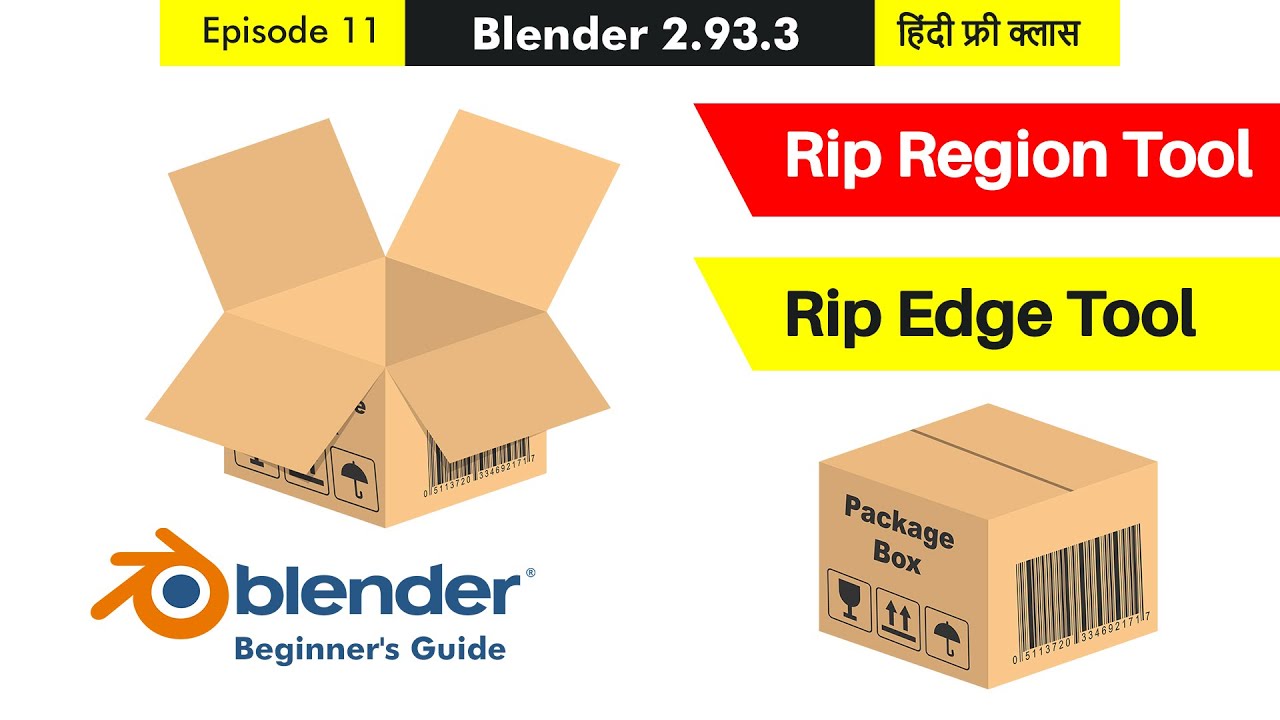 Blender 2.93 Free Full Training - Episode 11 - Rip Region Tool, Rip Edge  Tool in Hindi - YouTube