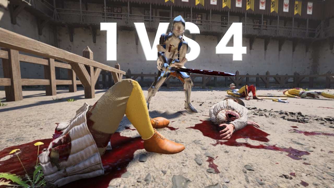 1 Knight vs 4 Peasants in Half Sword