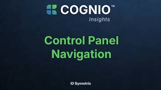 Cognio Platform - Control Panel Navigation