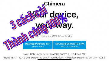 Cài chimera jailbreak ios12 đến 12.4.9 thành công 100%